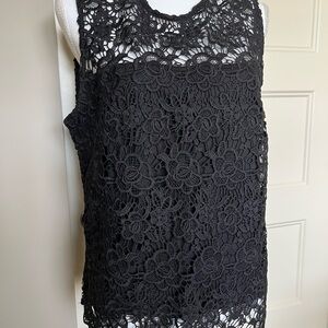 Elegant Black Lace Sleeveless Top
